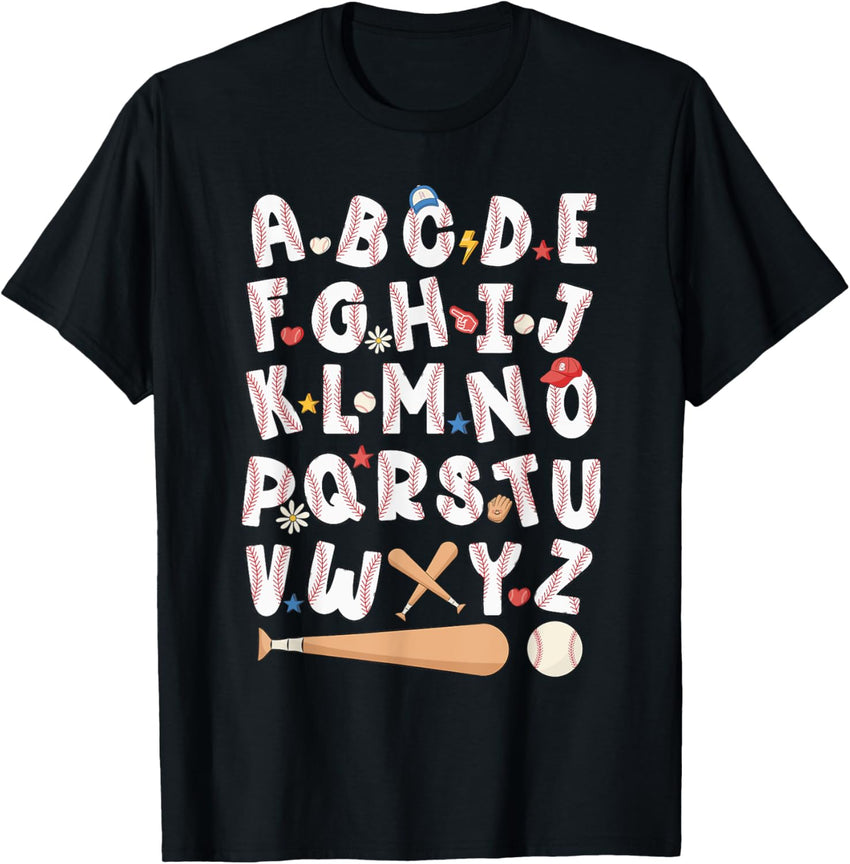 Alphabet Baseball ABCs Letters Kids Boys Girls Teacher