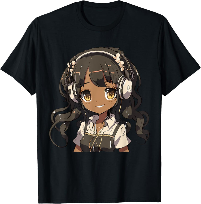 Anime and Music Black Girl Anime Merch Afro African American