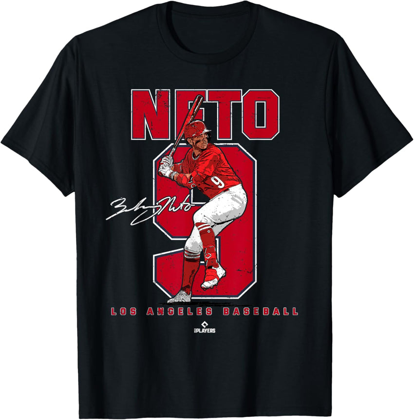 Ballpark MVP Number and Portrait Zach Neto Los Angeles MLBPA T-Shirt, Small