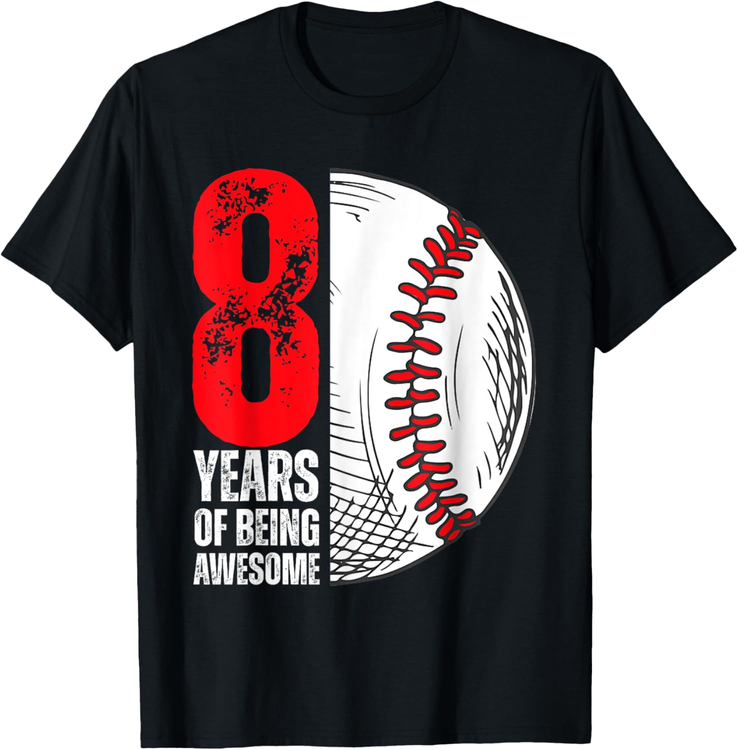 8 Year Old Baseball Shirt 8th Birthday Baseball Player