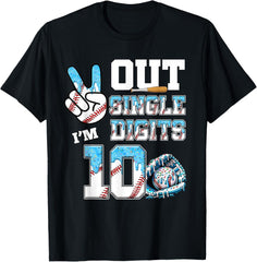 10th Birthday Boy Baseball Drip Peace Out Single Digits