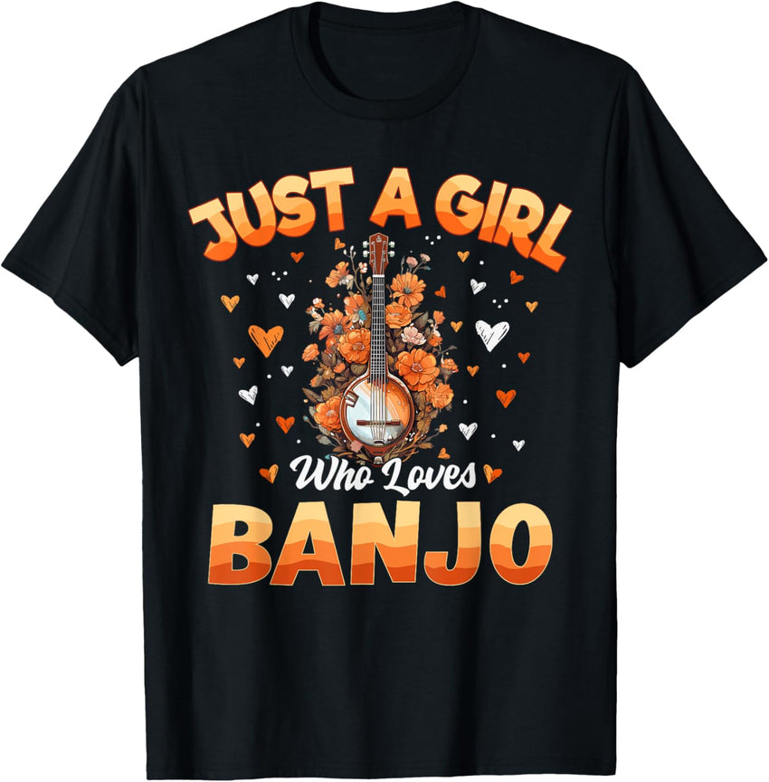Banjo Music Girls Kids Women Just A Girl Who Loves Banjo