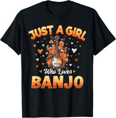 Banjo Music Girls Kids Women Just A Girl Who Loves Banjo