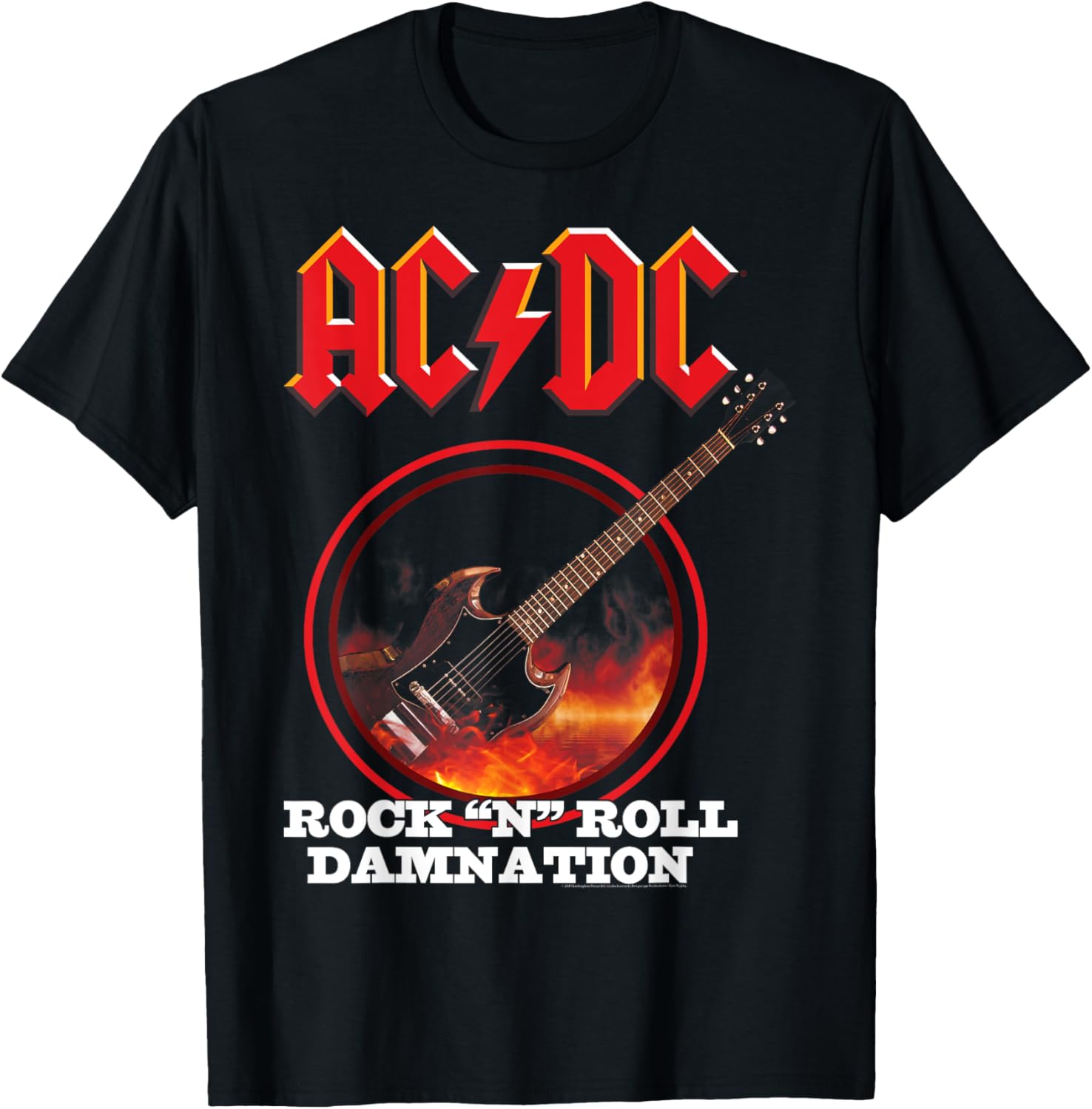 AC\/DC - Damnation T-Shirt - Unisex-Adult, Black, Small, Short Sleeve