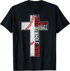All I Need Is Baseball & Jesus Christian Cross Faith T Shirt