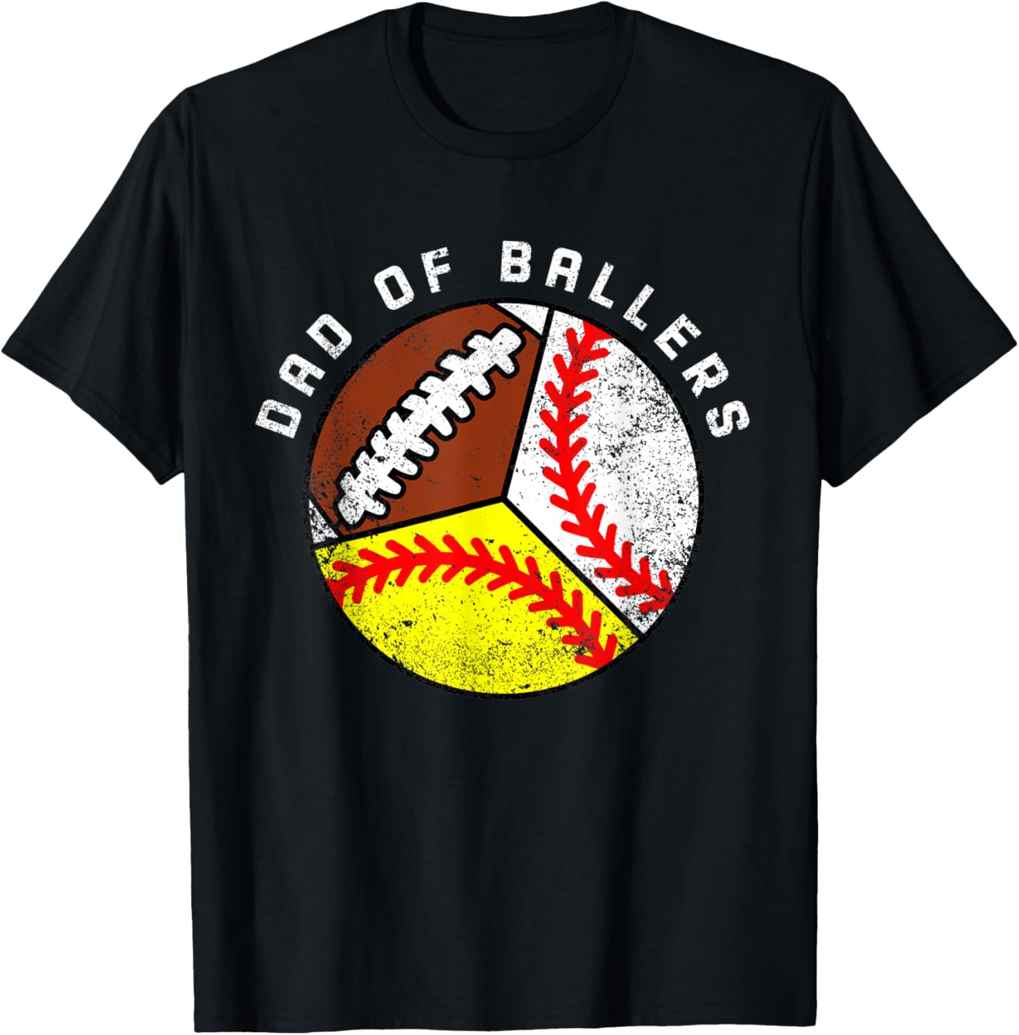 Mens Dad Of Ballers Funny Baseball Softball Football Dad