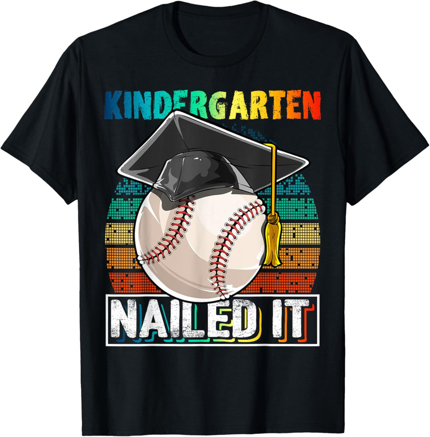 Kindergarten Nailed It Baseball Graduation Cap Retro Boys