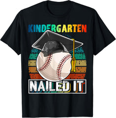 Kindergarten Nailed It Baseball Graduation Cap Retro Boys