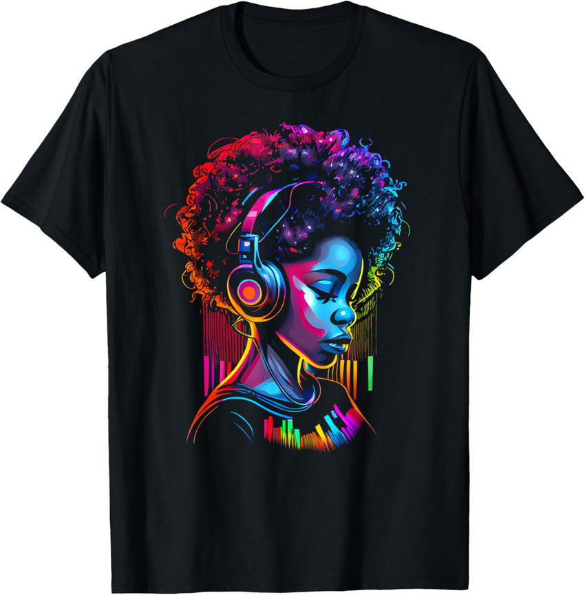 African American Woman Black Girl Music Graffiti Art Graphic