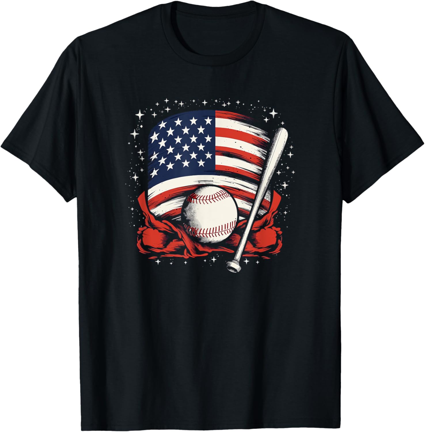 4th Of July Patriotic Baseball Men USA American Flag Boys