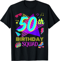 80s Retro 50th Birthday Squad 50 Years Old Bday Party Music