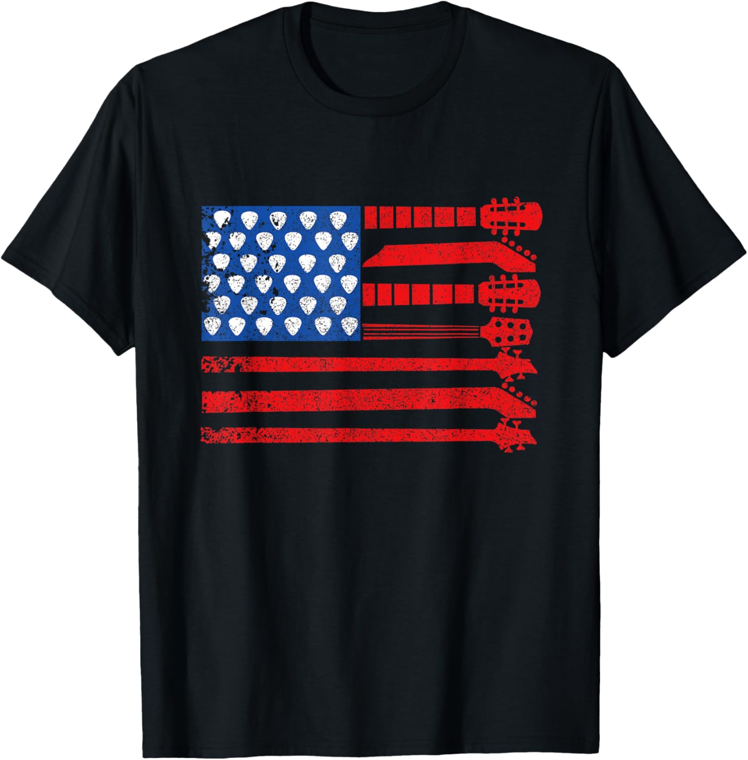 American Flag Guitar Red White Blue Patriotic Men Women Kids