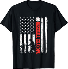 Distressed USA American Flag Baseball Grandpa Father's Day