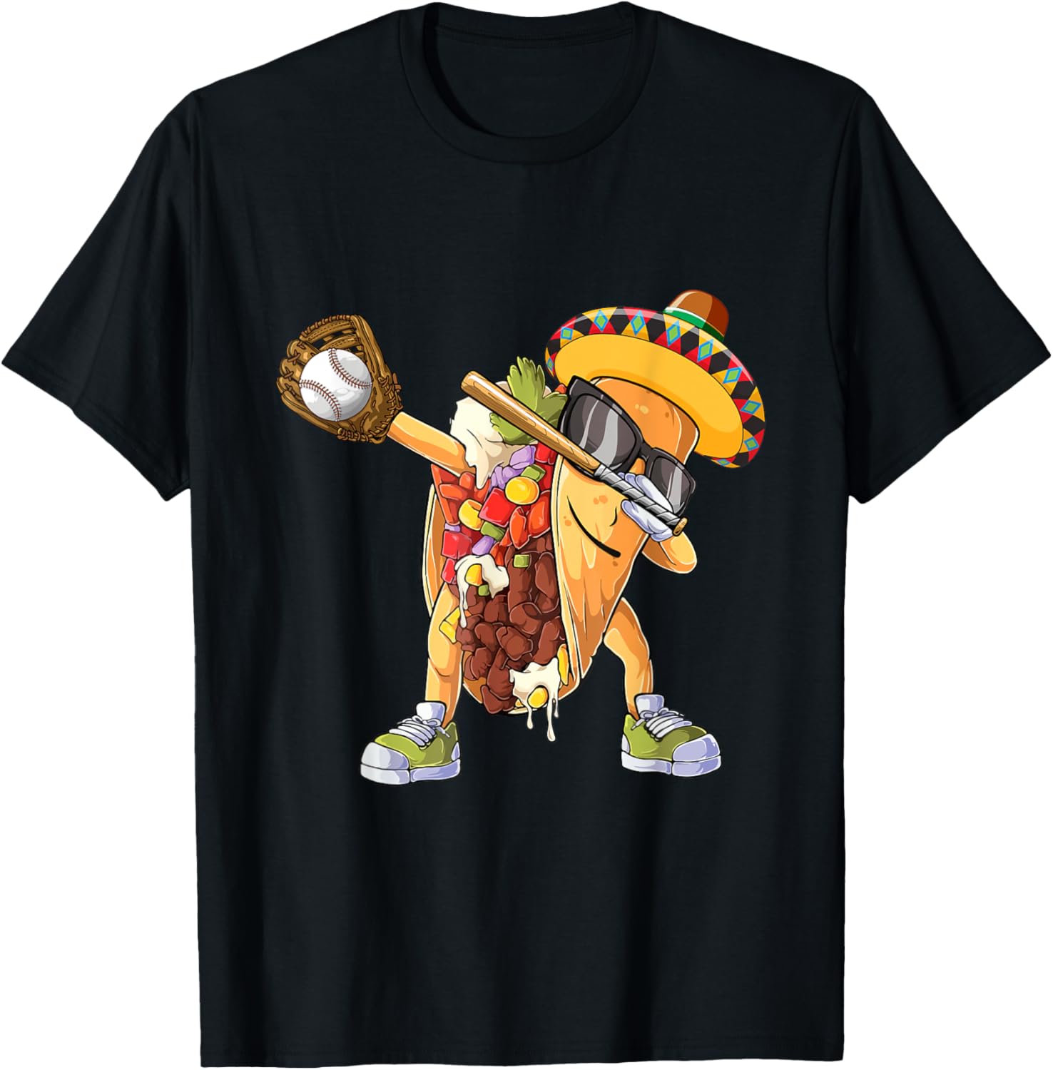 Baseball and Tacos Dabbing Cinco de Mayo Taco Kids Softball