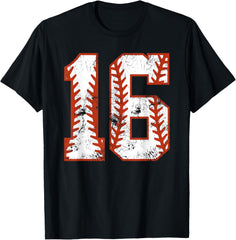 16th Birthday Baseball Sixteen 16 Year Old Boy Girl