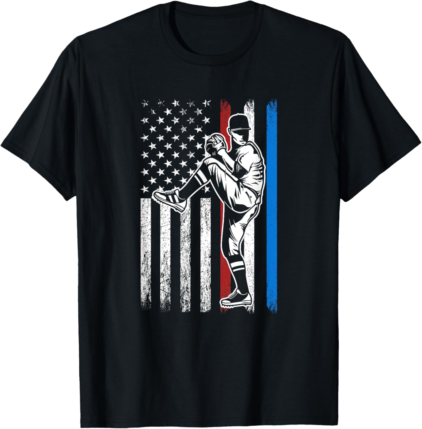 Baseball American Flag Pitcher USA Pitching 4th Of July