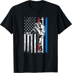 Baseball American Flag Pitcher USA Pitching 4th Of July