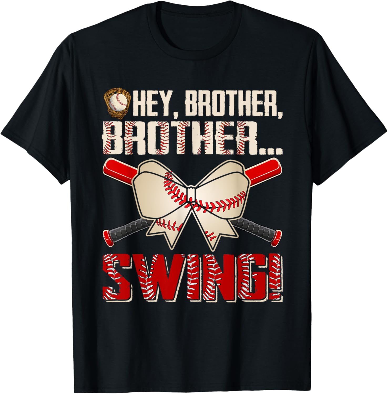 Funny Baseball Sister Toddle Girl Hey Brother Brother Swing