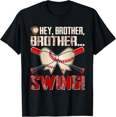 Funny Baseball Sister Toddle Girl Hey Brother Brother Swing