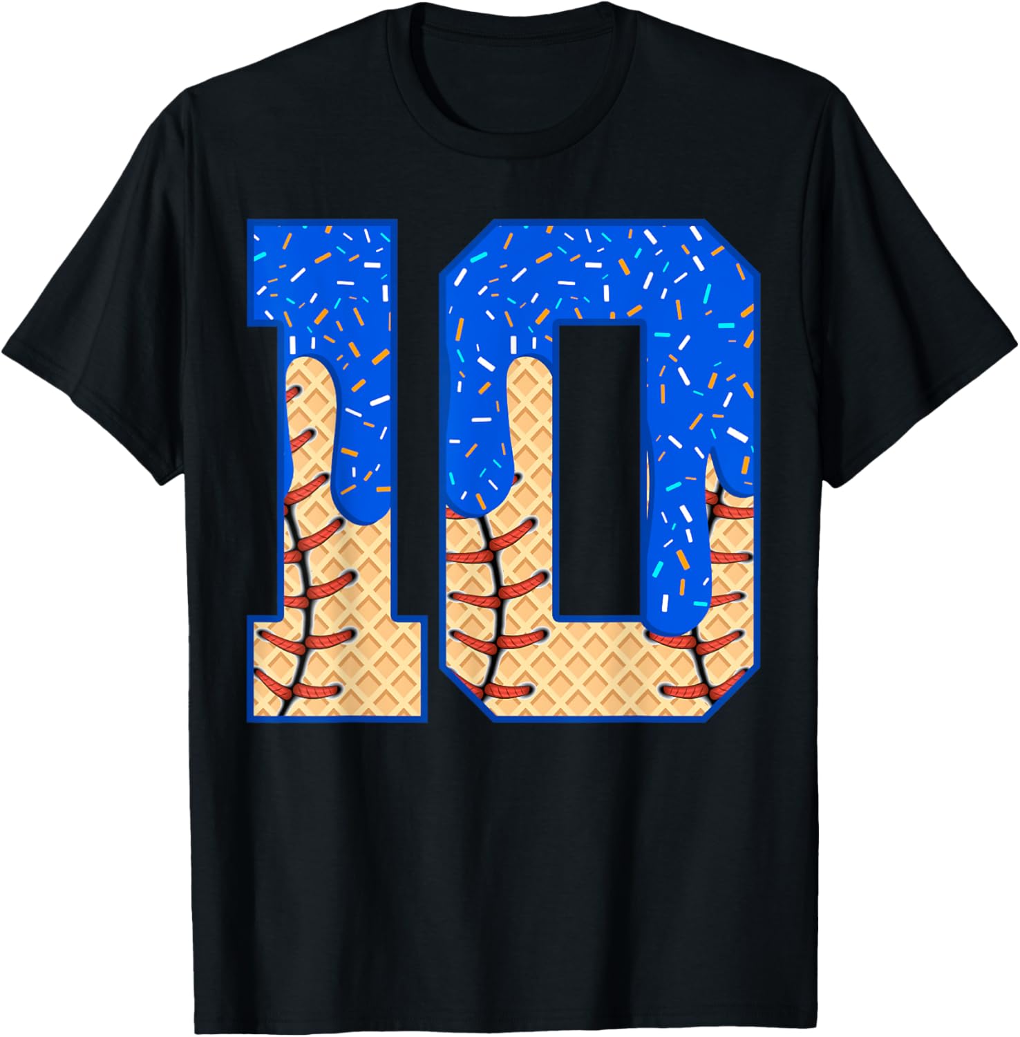 10th Birthday Boy Ice Cream Baseball Drip 10 Year Old Boys