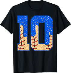 10th Birthday Boy Ice Cream Baseball Drip 10 Year Old Boys