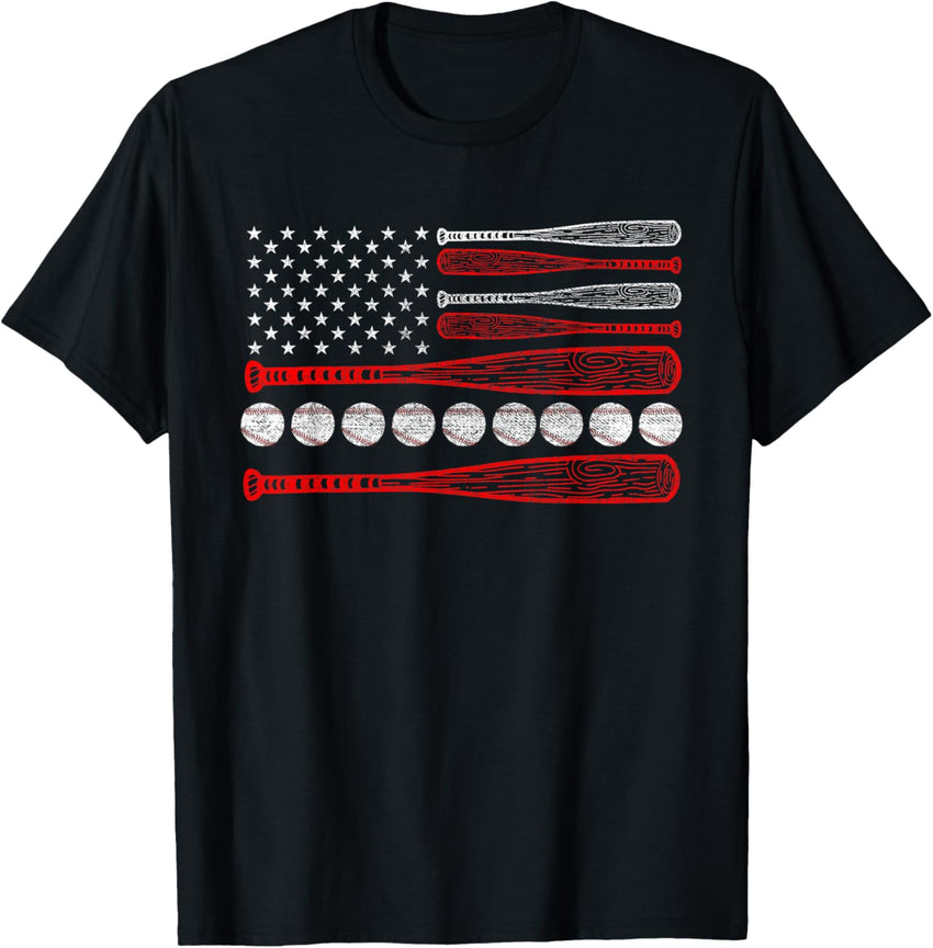 Vintage American Flag Baseball 4th July