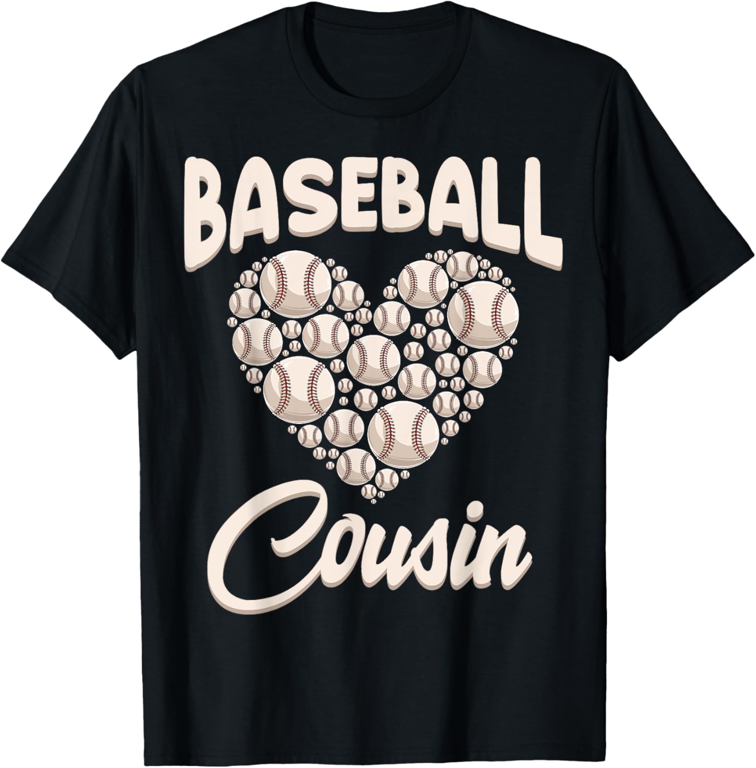 Baseball Cousin Funny Birthday Baseball Theme Heart Shape
