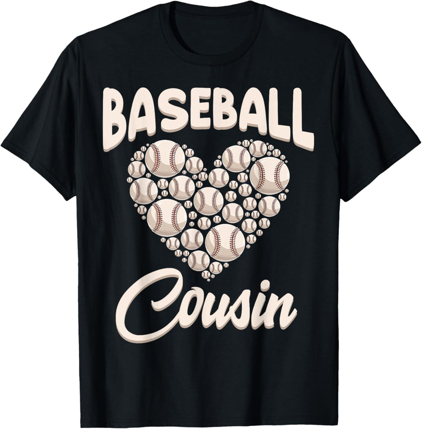 Baseball Cousin Funny Birthday Baseball Theme Heart Shape