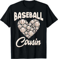 Baseball Cousin Funny Birthday Baseball Theme Heart Shape