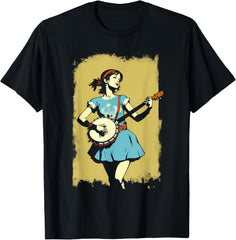 Banjo Girl Beautiful Hippie Woman Bluegrass Festival