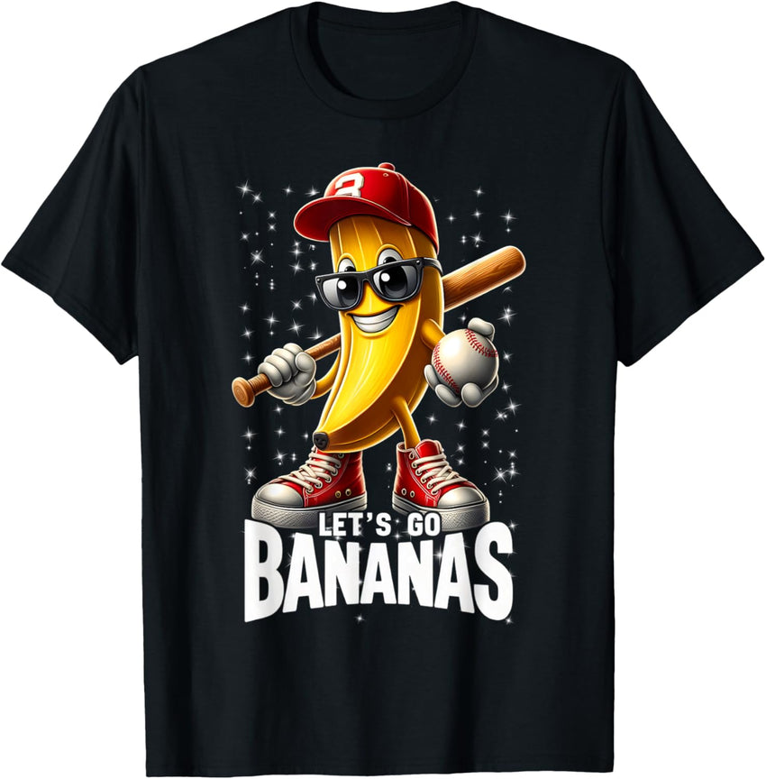 Banana Playing Baseball Fruit Lover Let's Go Banana