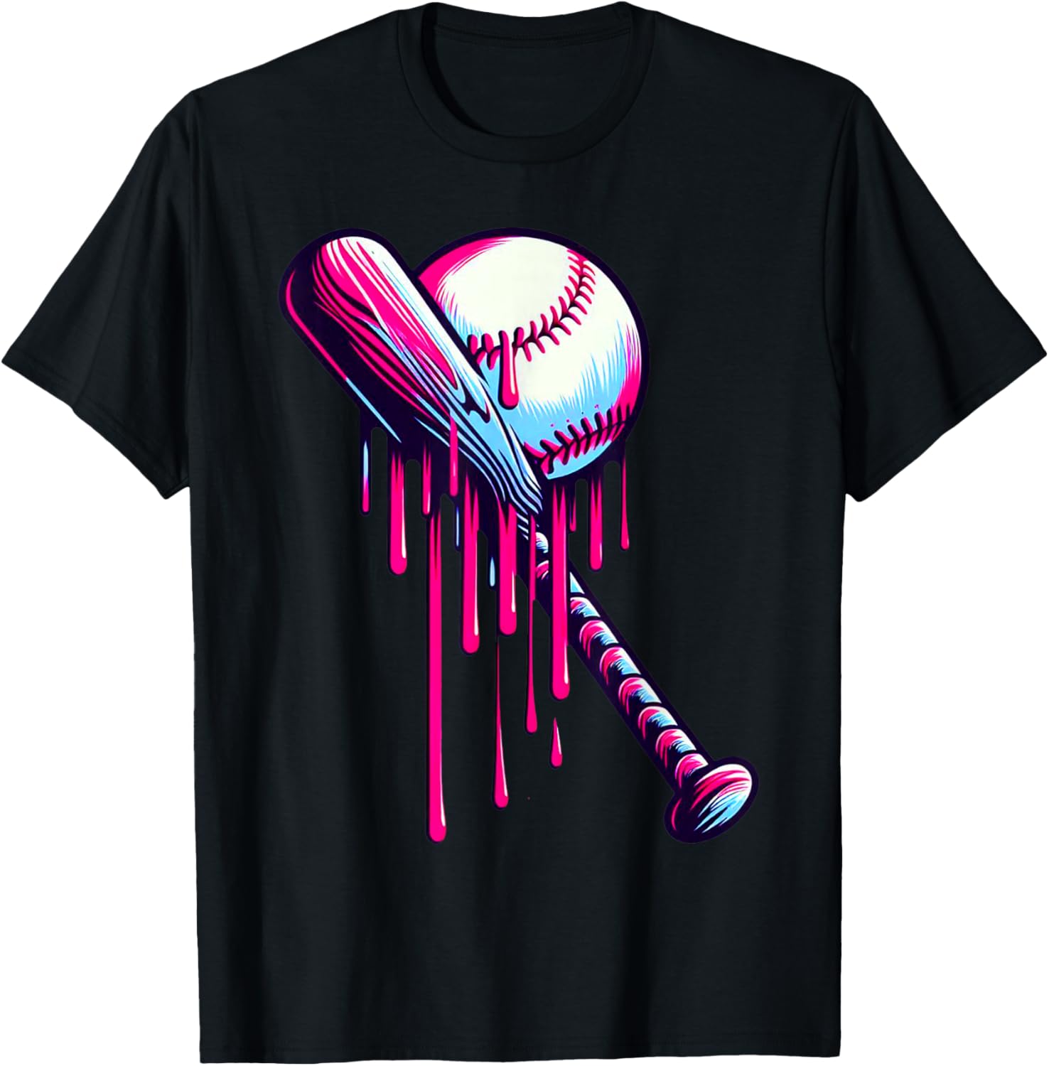 Baseball Bat Shirts for Boys, Baseball Sprinkle Drip for Men