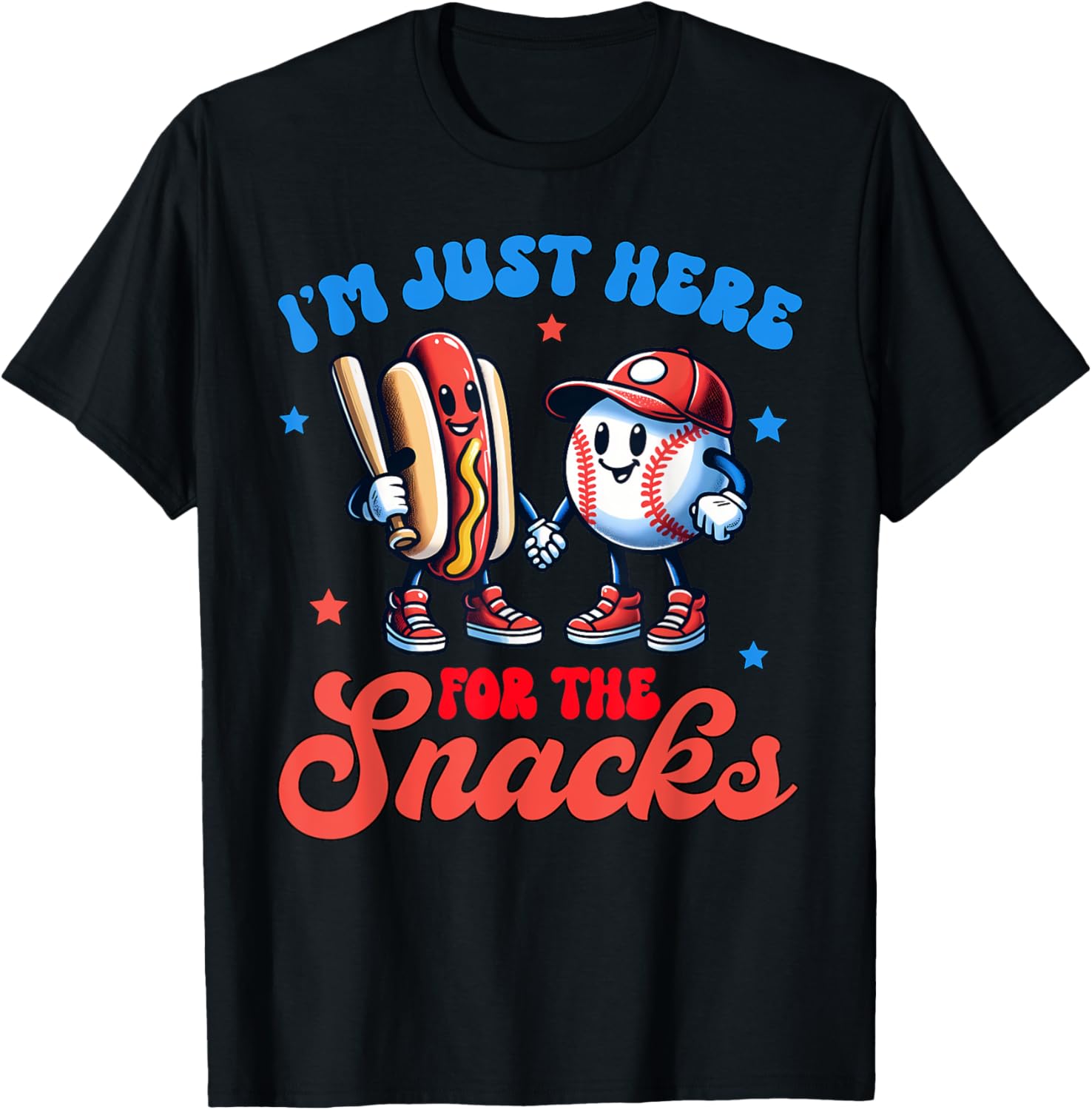4th Of July Hot Dog I'm Just Here For The Snacks Baseball