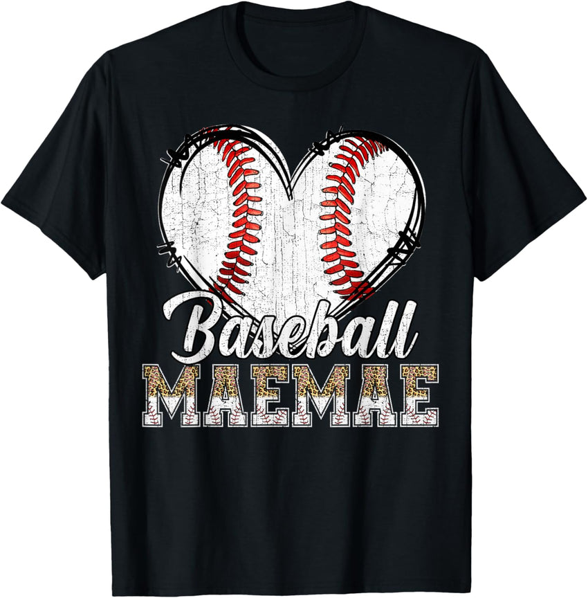 Softball Baseball Maemae Heart Leopard Print Mother's Day