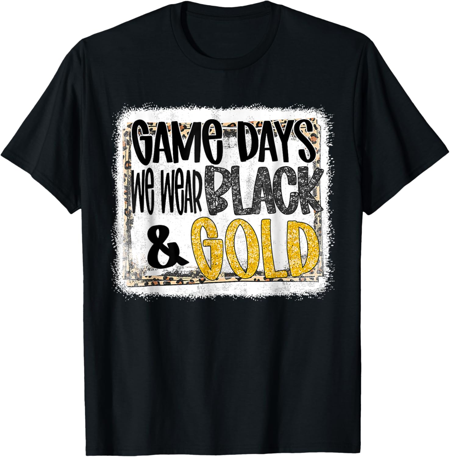 On Gameday Football We Wear Gold And Black Leopard Print