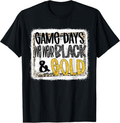 On Gameday Football We Wear Gold And Black Leopard Print