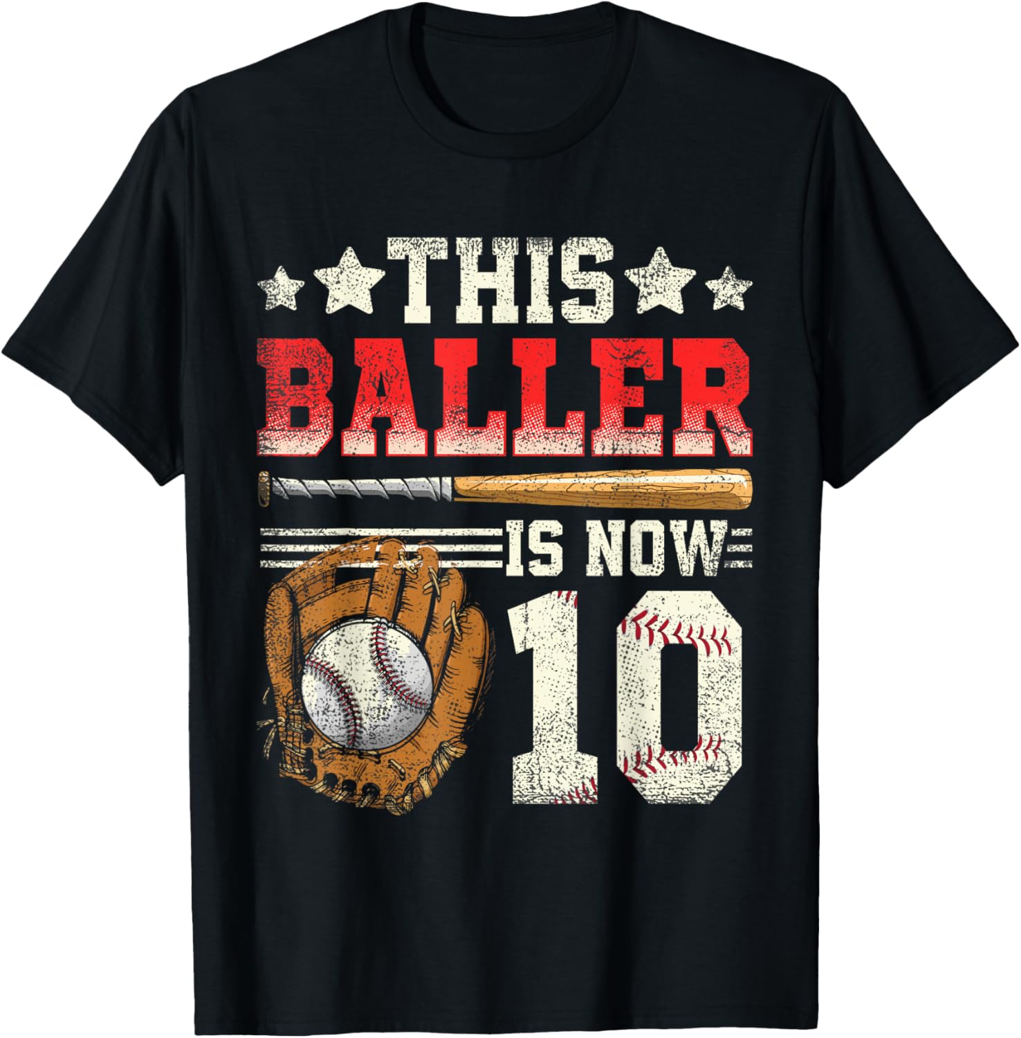 10th Birthday Shirt Boys Baseball Ten Year Old