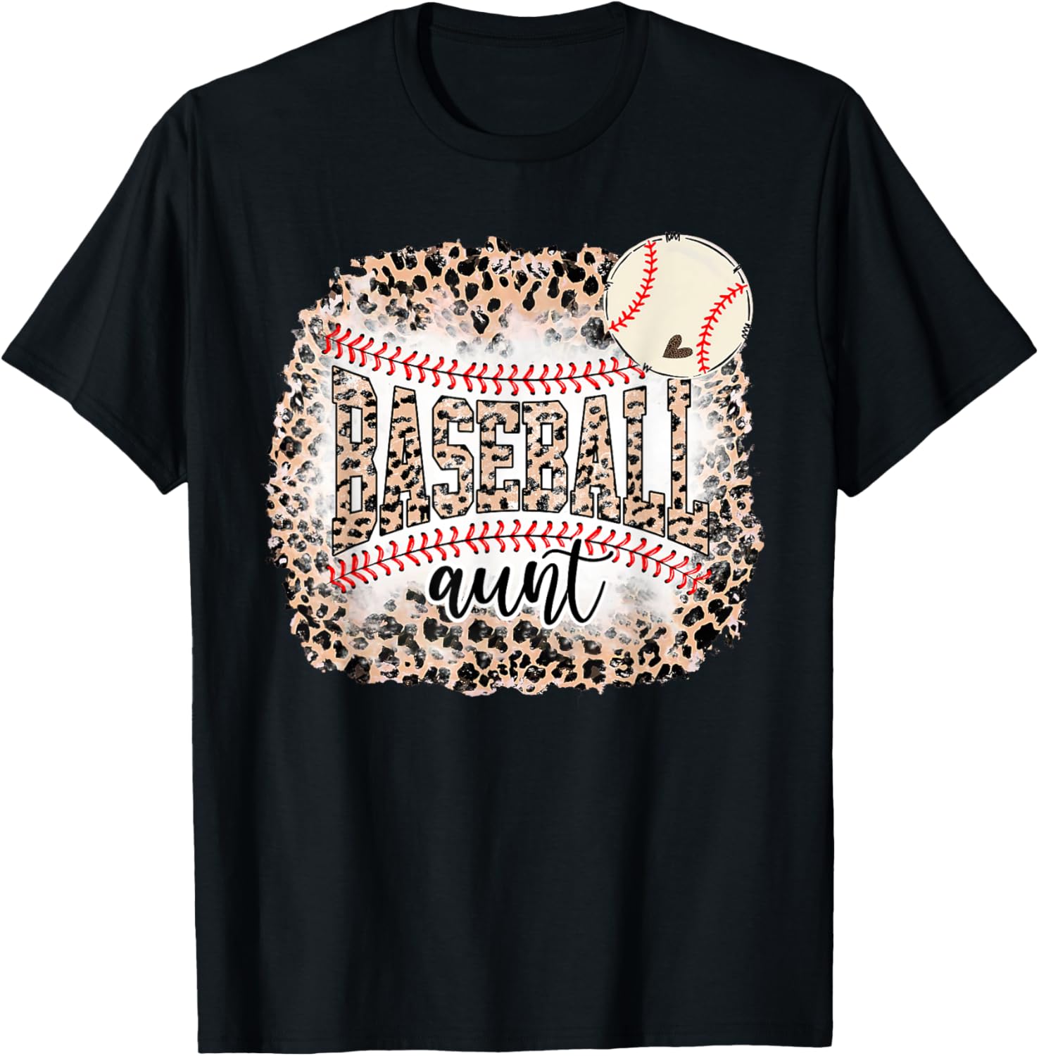 Baseball Aunt Leopard Softball Auntie Funny Mother's Day