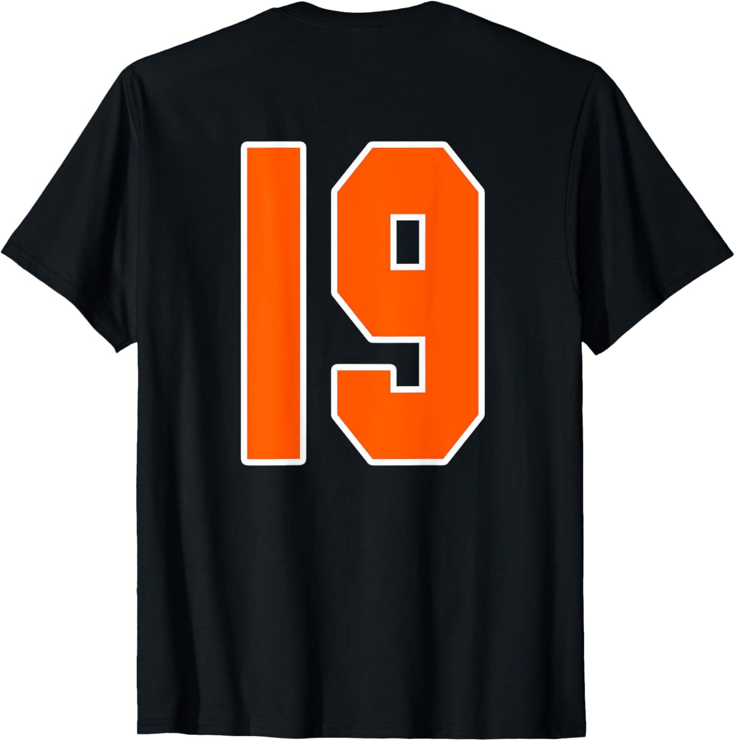 Back Print Orange Sports Block Number 19 For Sports Team