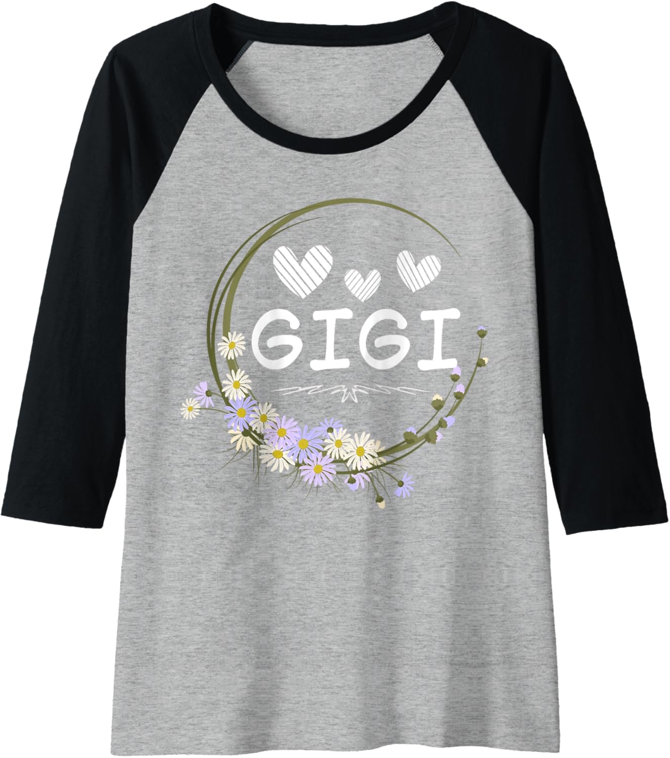 Womens Gigi shirt For Women with Chamomile Mother's Day Raglan Baseball Tee