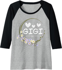 Womens Gigi shirt For Women with Chamomile Mother's Day Raglan Baseball Tee