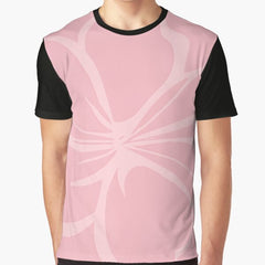Surfy Salmon Pink Flower Graphic T-Shirt