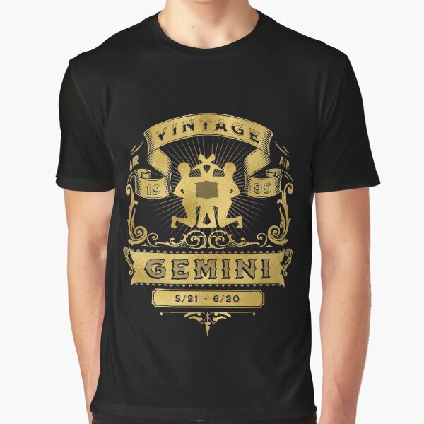 The Zodiac Sign of Gemini Golden Vintage 1995 Graphic T-Shirt