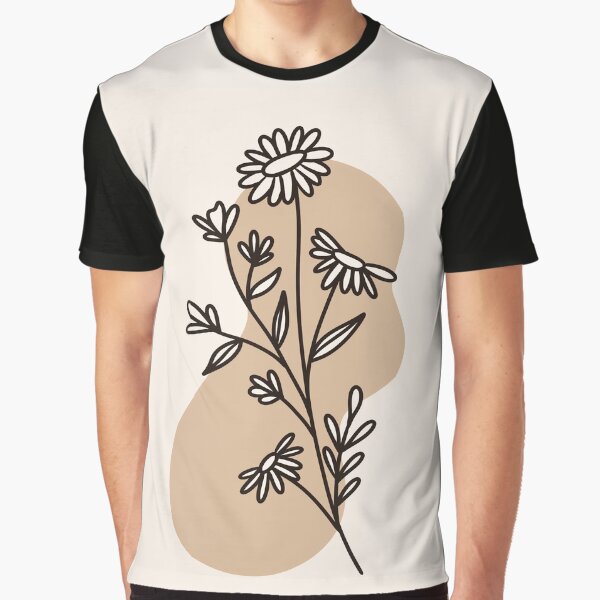 Flower Line Doodle Graphic T-Shirt