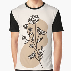 Flower Line Doodle Graphic T-Shirt