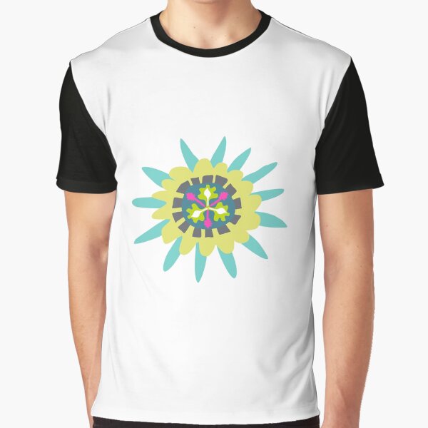 Abstract Starburst Flower Graphic T-Shirt