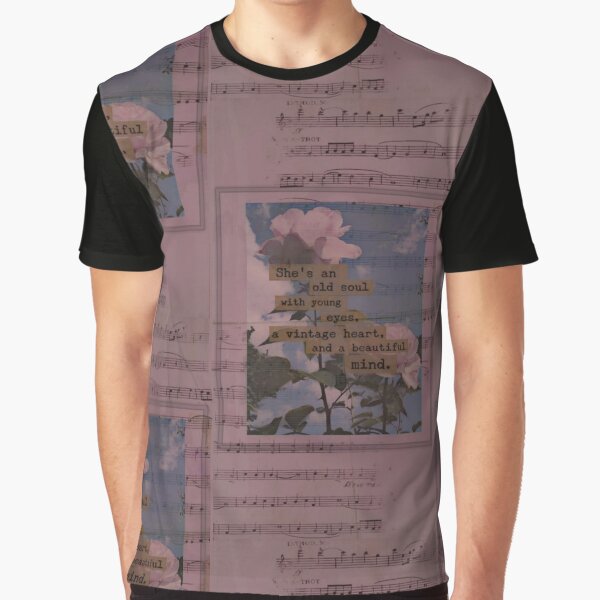 Aesthetics Rose Pink Note Romantic Vintage Graphic T Shirt