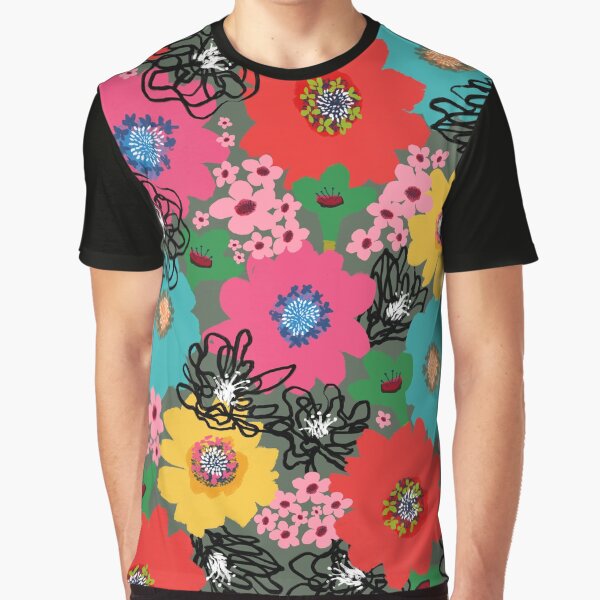 Flower Power – Olive Graphic T-Shirt
