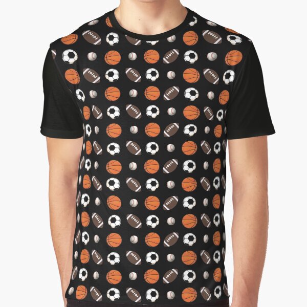 All Ball Sports Balls Sporty Boy's Pattern Graphic T-Shirt