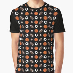 All Ball Sports Balls Sporty Boy's Pattern Graphic T-Shirt